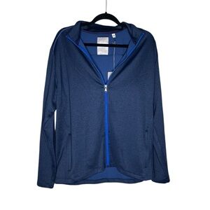 NWT Buki brand destination full zip jacket in navy blue size large